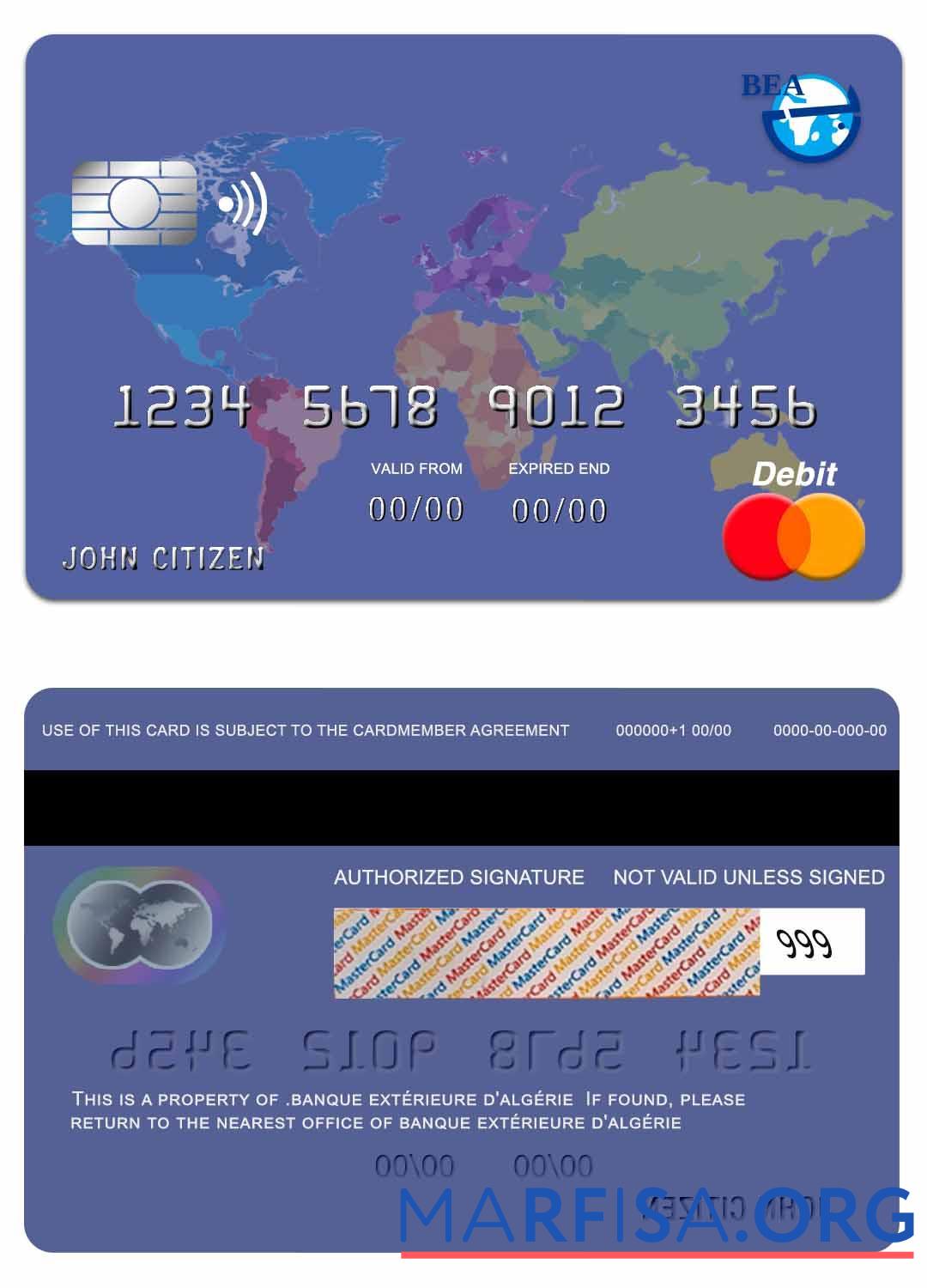 Downloadable Algeria Banque Extérieure D'algérie mastercard download for verification